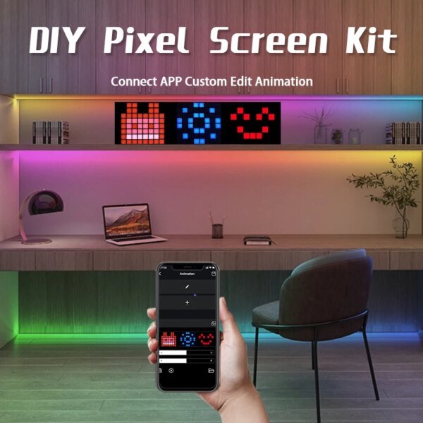 WS2812B DIY Smart Led Matrix Pixel Panel Lamp Addressable RGB Pattern Graffiti Scrolling Text Display Lights App Control Screen - Image 4