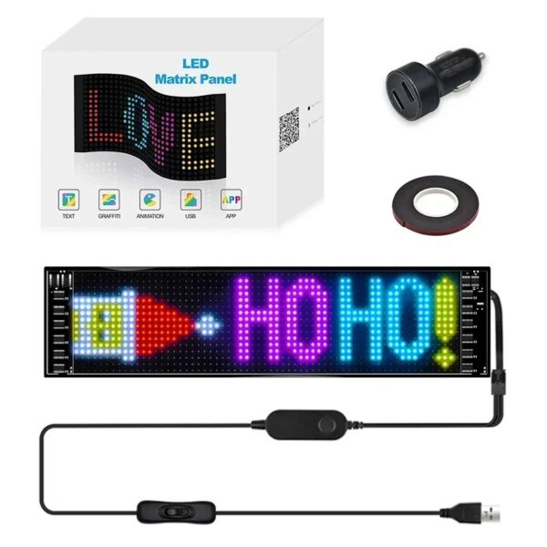 Bluetooth APP Waterproof USB 5V Flexible Addressable RGB Pattern Graffiti Scrolling Text Animation Matrix Pixel Display Car Shop - Image 3