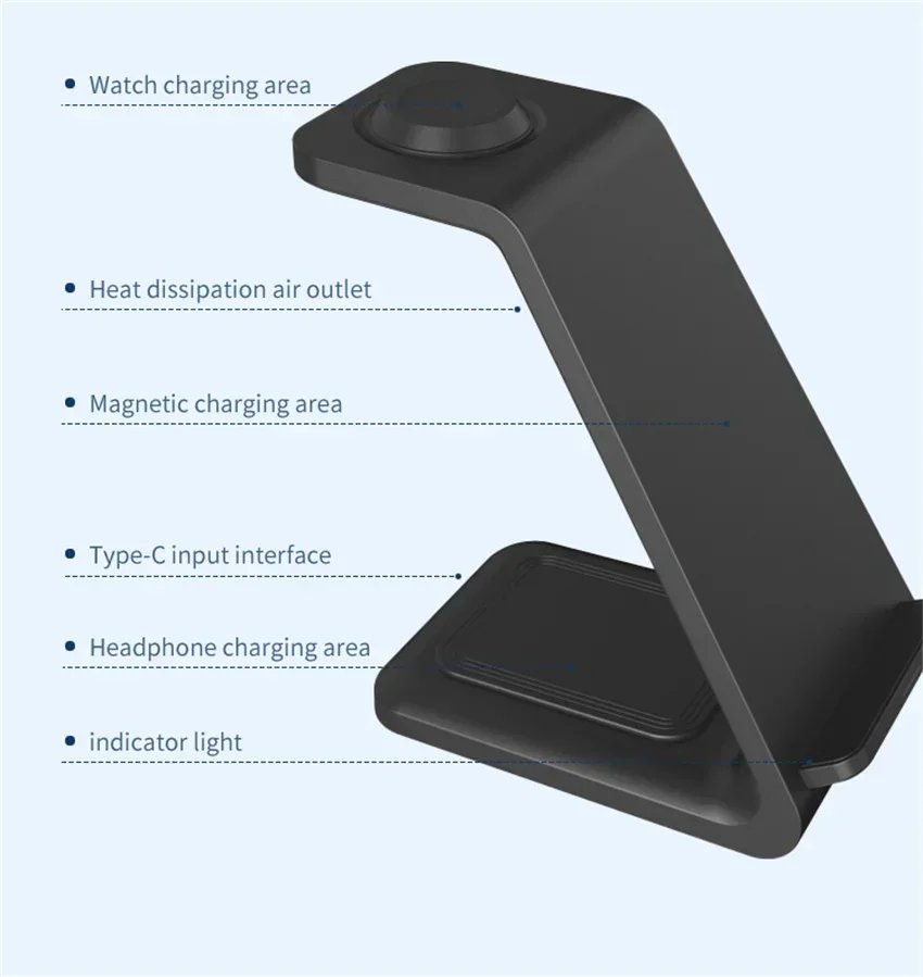 30W 3 In 1 Wireless Charger  Stand Dock For iPhone 15 14 13 12 11 XS Apple Watch 8 7 AirPods  Induction Fast Charging Station