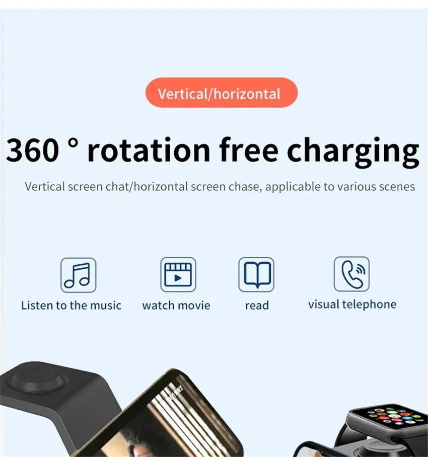 30W 3 In 1 Wireless Charger  Stand Dock For iPhone 15 14 13 12 11 XS Apple Watch 8 7 AirPods  Induction Fast Charging Station