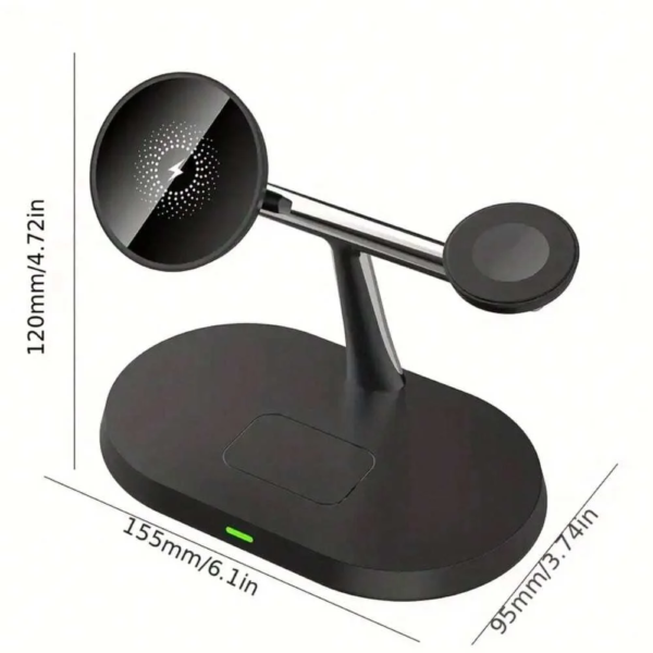 40W 3in1 Wireless Charger Stand Magnetic For iPhone 12 13 14 15 Fast Charging Station for Apple Watch 9 8 7 6 5 Airpods 2 3 Pro - Image 5