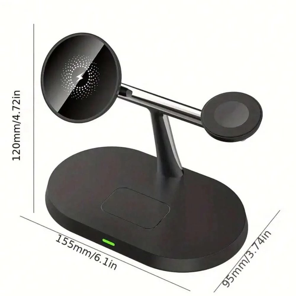 40W 3in1 Wireless Charger Stand Magnetic For iPhone 12 13 14 15 Fast Charging Station for Apple Watch 9 8 7 6 5 Airpods 2 3 Pro