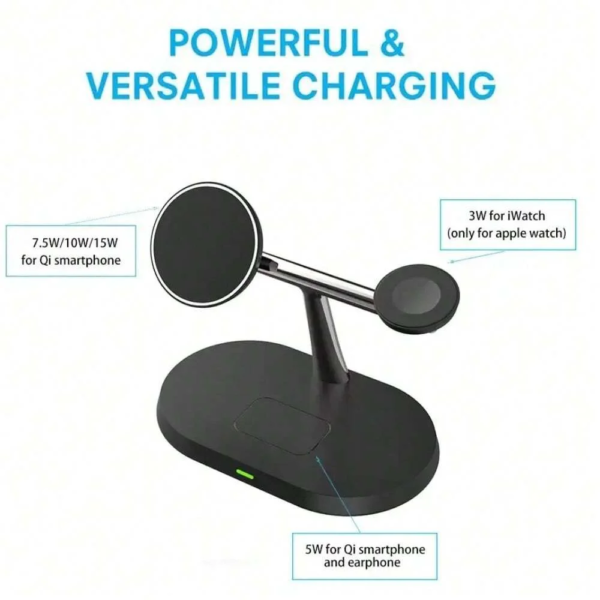 40W 3in1 Wireless Charger Stand Magnetic For iPhone 12 13 14 15 Fast Charging Station for Apple Watch 9 8 7 6 5 Airpods 2 3 Pro - Image 4