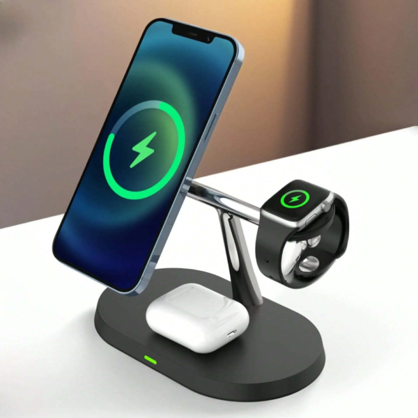 40W 3in1 Wireless Charger Stand Magnetic For iPhone 12 13 14 15 Fast Charging Station for Apple Watch 9 8 7 6 5 Airpods 2 3 Pro - Image 2