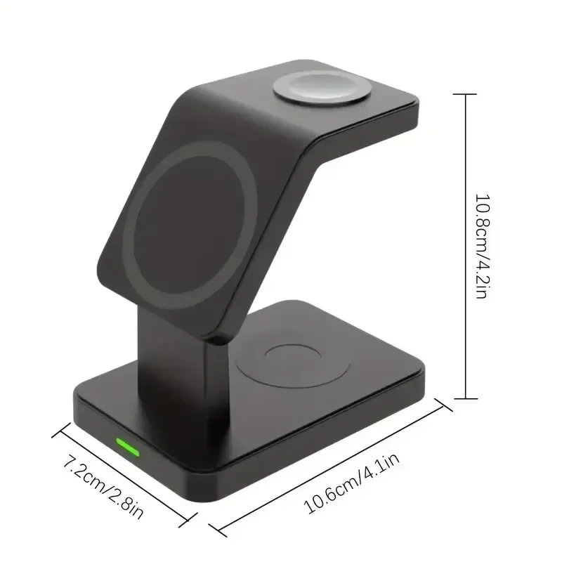 3 In 1 Magnetic Wireless Charger Stand for iPhone 15 14 13 12 Pro Max Apple Watch 1-8 AirPods Macsafe Fast Charging Station Dock