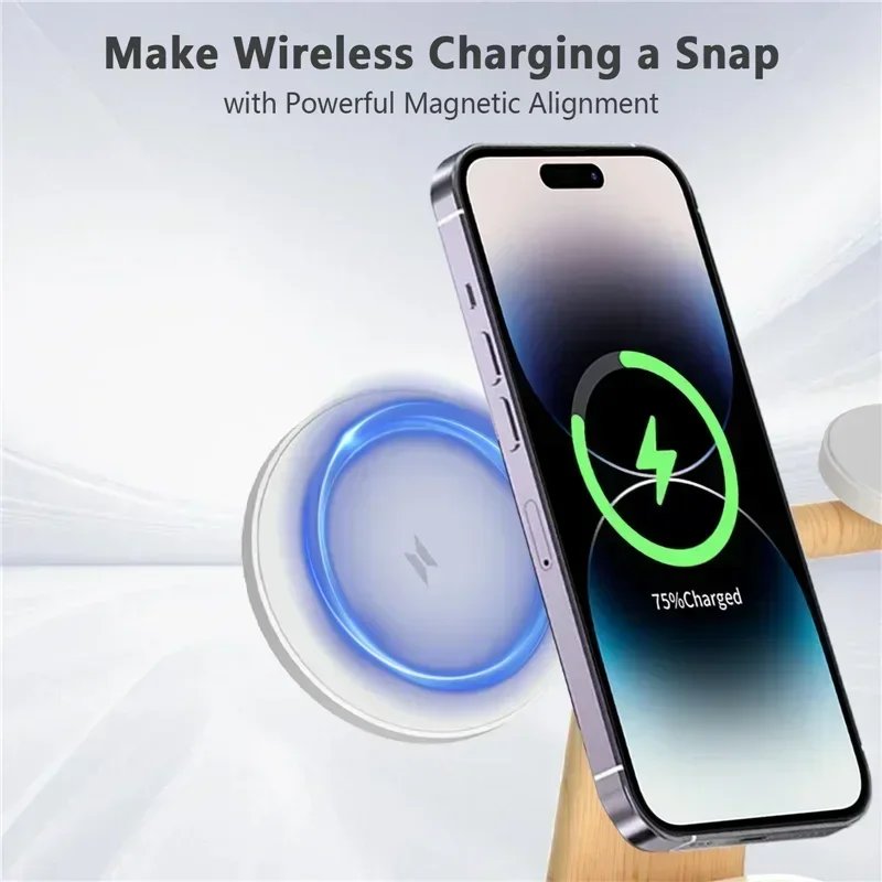 4 in 1 Magnetic Wireless Charger Stand for iPhone 16 15 14 13 Pro Max Apple Watch 1-9 AirPods Fast Charging Station Phone Holder