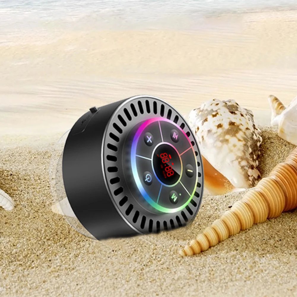 Waterproof Shower Speaker Bluetooth-Compatible Portable Wireless Speaker with Suction Cup/Hands-Free Call/FM Radio