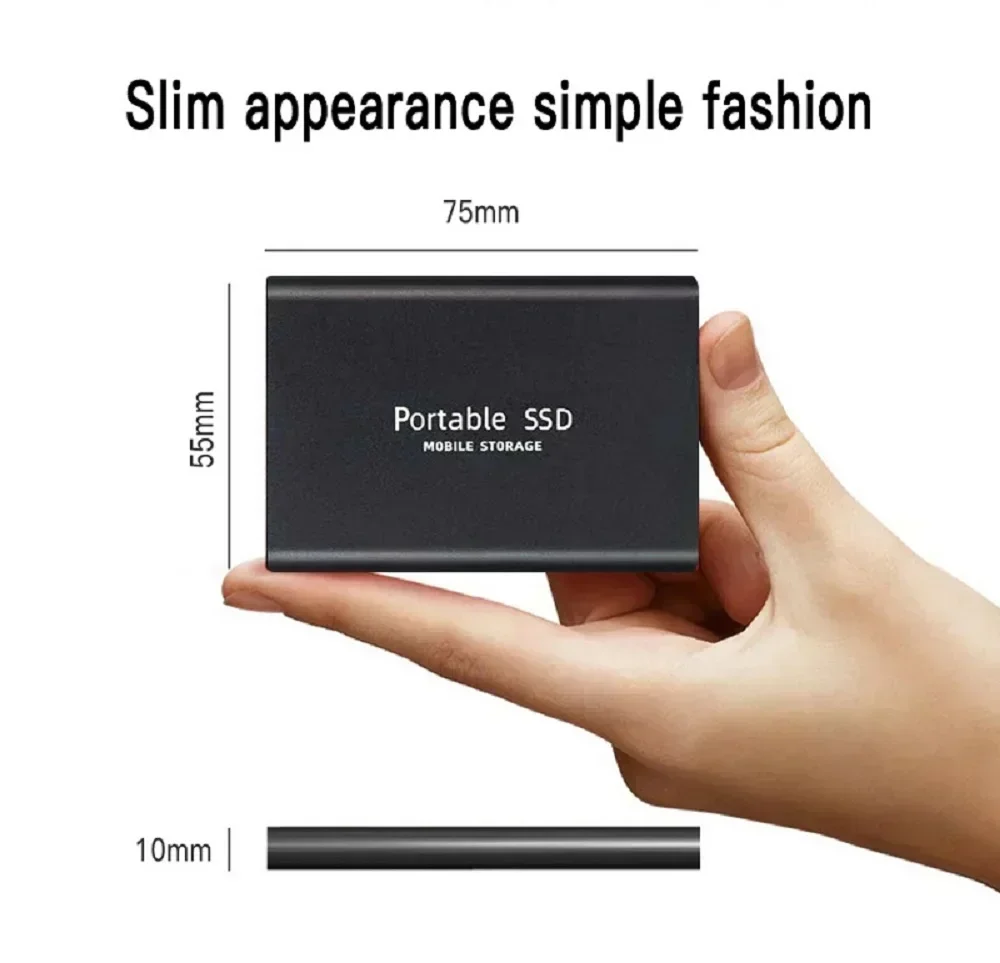 High-speed External Hard Drive 1TB 2TB 4TB Portable SSD Type-C Interface USB3.1 Hard Disk Solid State Drive for Laptop Mac
