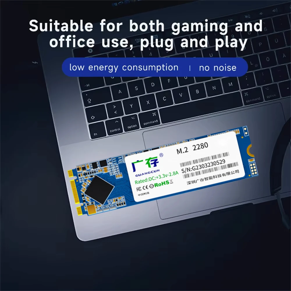 M.2 SATA III SSD SLC TLC Up to 500MB/s NGFF Internal Solid State Drive 1TB/2TB for Desktop/Mini Pcs