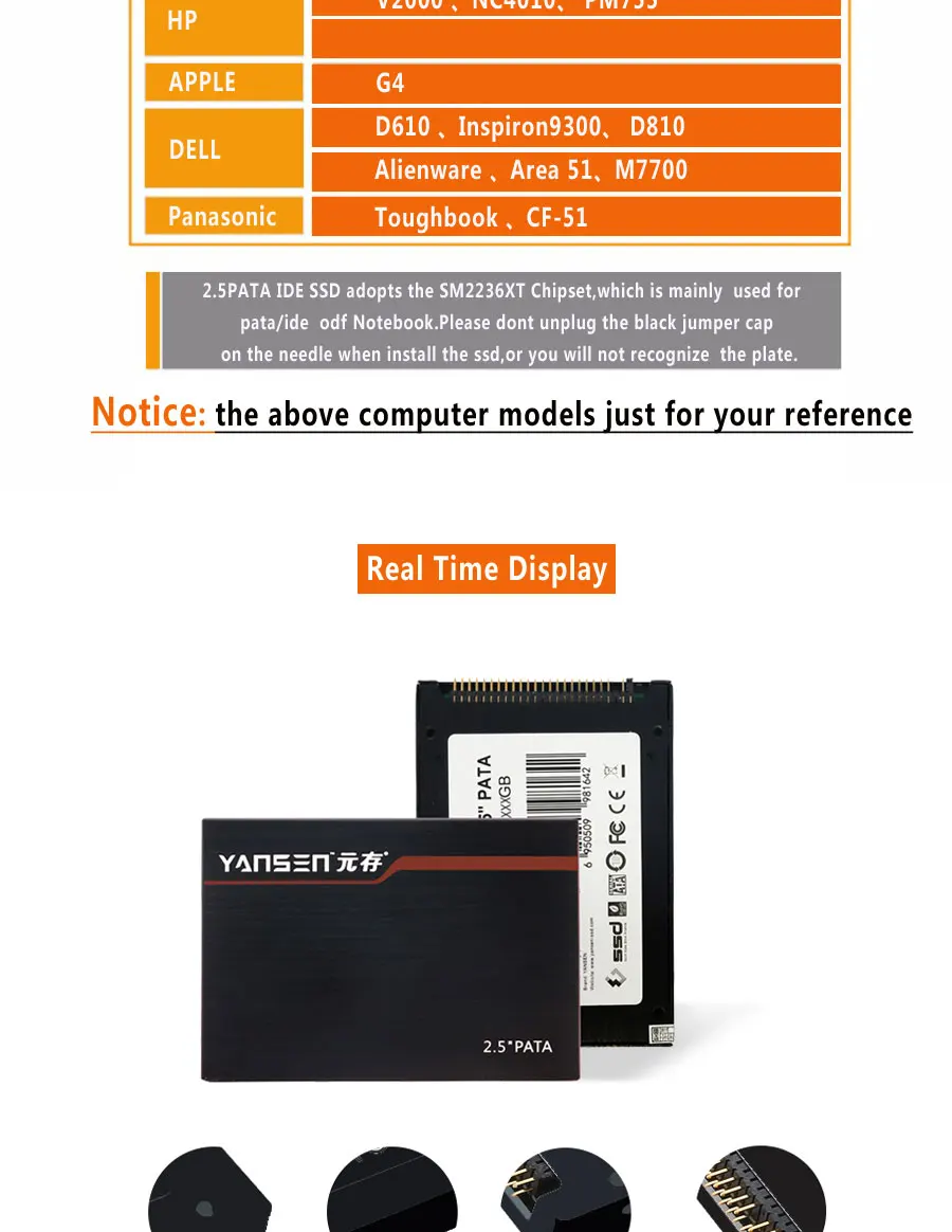 2.5 inch PATA 44pin IDE hd ssd 16GB 32GB 64GB 128GB 4C TLC Solid State Disk Flash Hard Drive IDE for Notebook Desktop