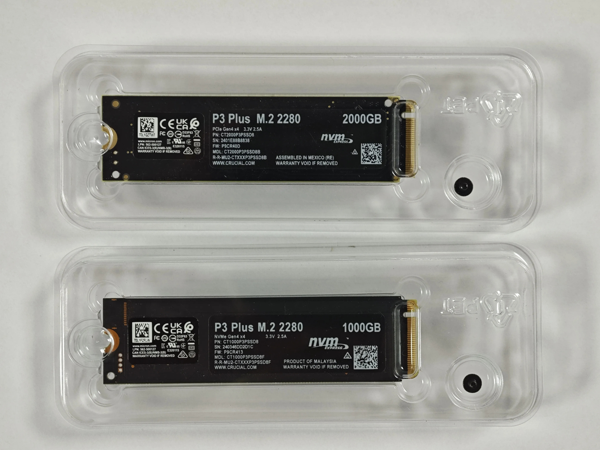 Crucial P3 Plus 1TB PCIe Gen4x4 3D NAND NVMe M.2 SSD 500GB 1TB 2TB, up to 5000MB/s（OEM package）