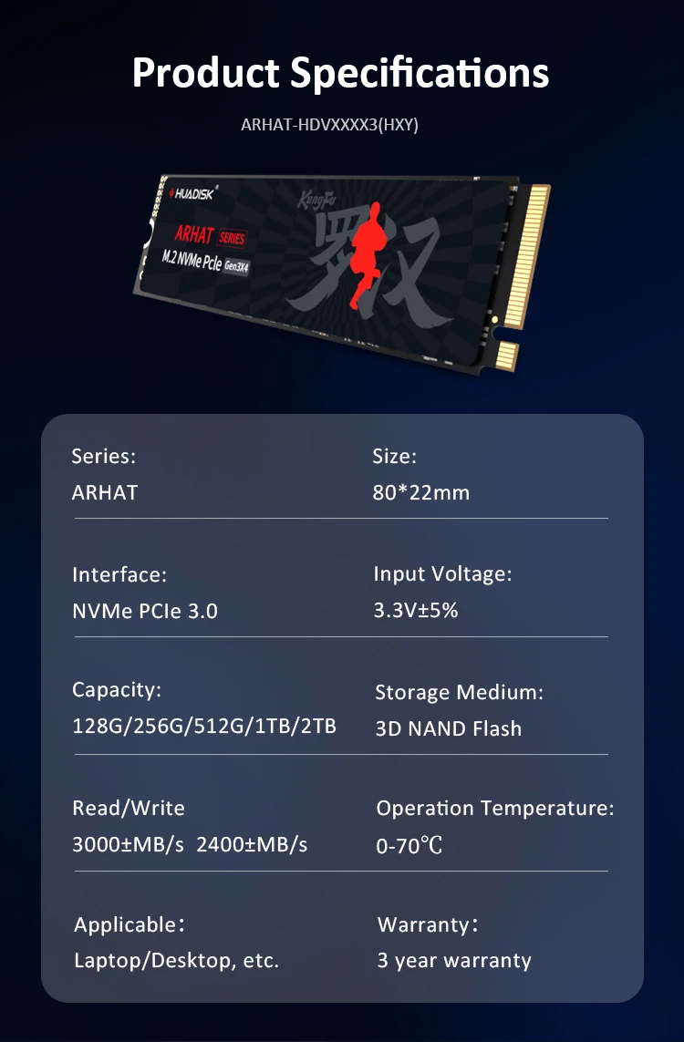 HUADISK M2 SSD NVMe 128GB 256GB 512GB 1TB 2TB SSD M.2 2280 PCIe 3.0 TLC Chip SSD Internal Solid State Disk for Laptop Desktop PC HUADISK M2 SSD NVMe 128GB 256GB 512GB 1TB 2TB SSD M.2 2280 PCIe 3.0 TLC Chip SSD Internal Solid State Disk for Laptop Desktop PC