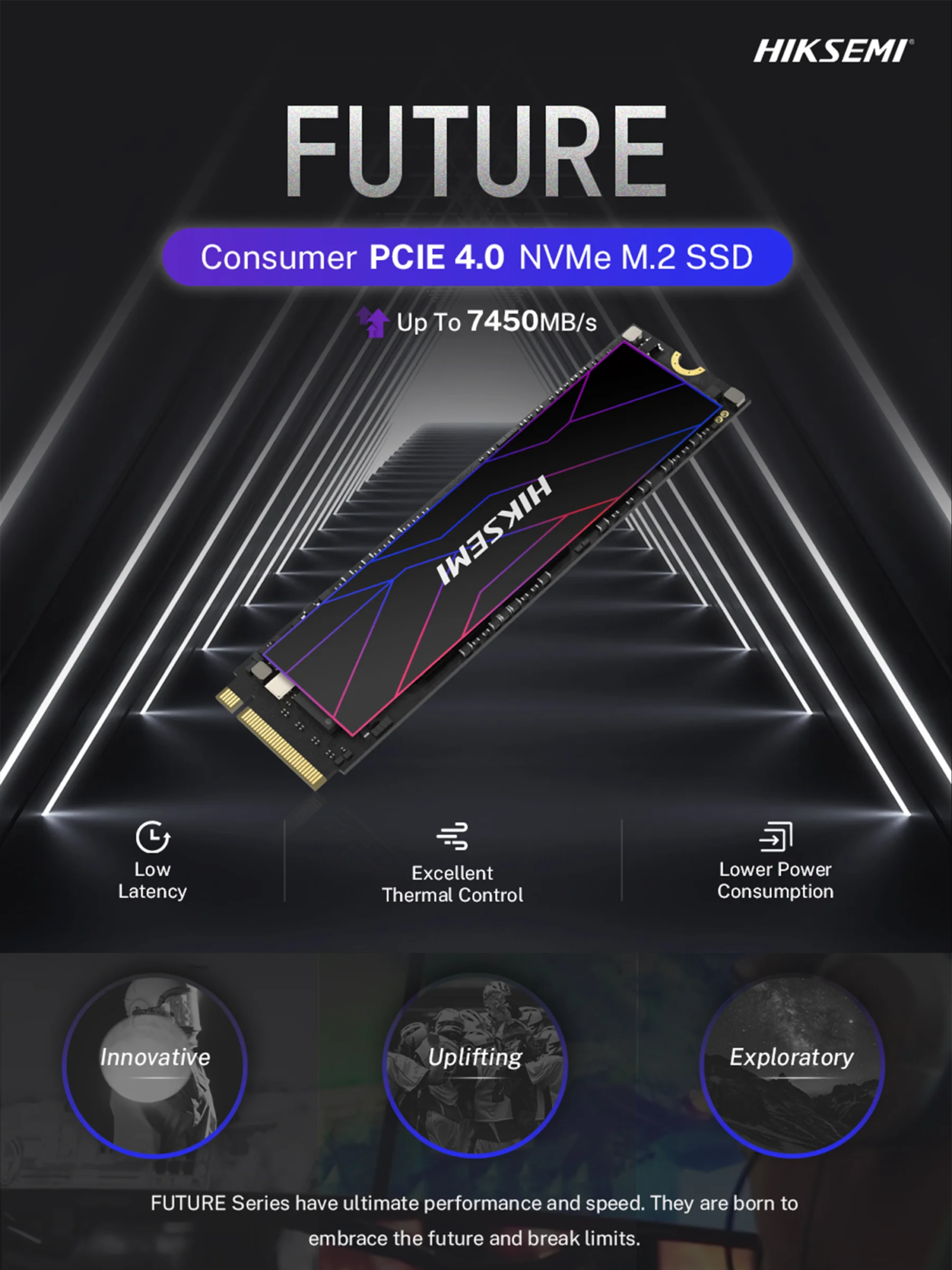 HIKSEMI FUTURE 7450MB/s SSD NVMe M2 1TB 2TB 4TBV M.2 PCIe 4.0 2280 1024GB 2048GB Internal Solid State Drive for Laptop Desktop