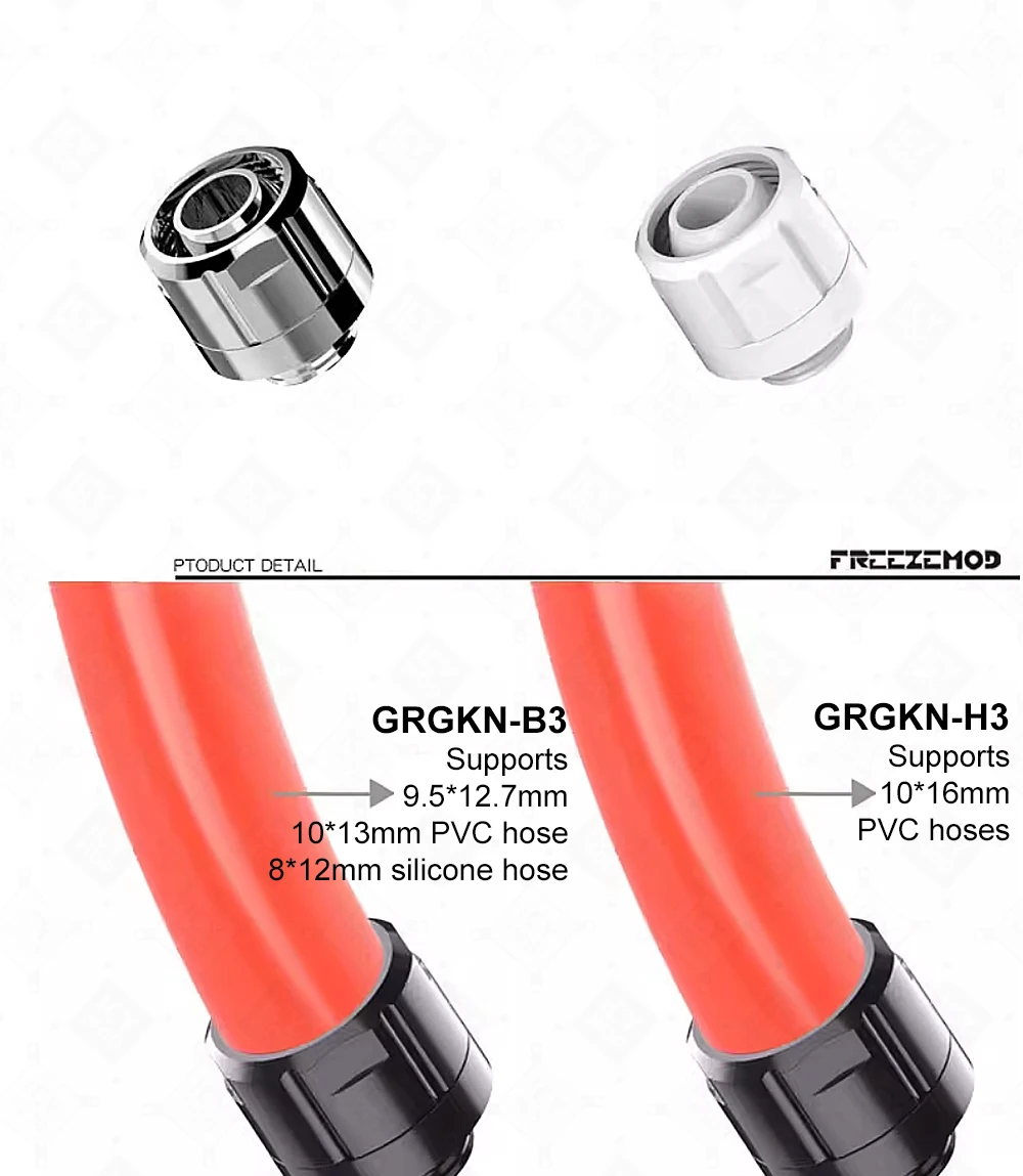 FREEZEMOD 3/8 'Soft Hose Brass Fittings OD12/13/16mm PVC Tube Release Torque G1/4 Threaded for MOD Water Cooling GRGKN-B3/H3 FREEZEMOD 3/8 'Soft Hose Brass Fittings OD12/13/16mm PVC Tube Release Torque G1/4 Threaded for MOD Water Cooling GRGKN-B3/H3
