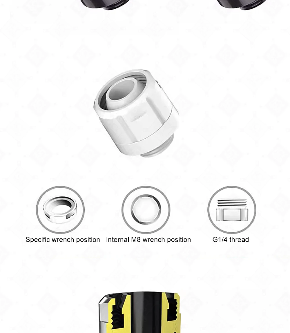FREEZEMOD 3/8 'Soft Hose Brass Fittings OD12/13/16mm PVC Tube Release Torque G1/4 Threaded for MOD Water Cooling GRGKN-B3/H3 FREEZEMOD 3/8 'Soft Hose Brass Fittings OD12/13/16mm PVC Tube Release Torque G1/4 Threaded for MOD Water Cooling GRGKN-B3/H3