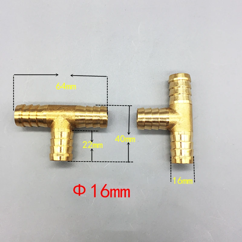 T way T-Shape Brass Barb Pipe Hose Fitting 3 way connector For 4mm 5mm 6mm 8mm 10mm 19mm hose copper Pagoda Water Tube Fittings