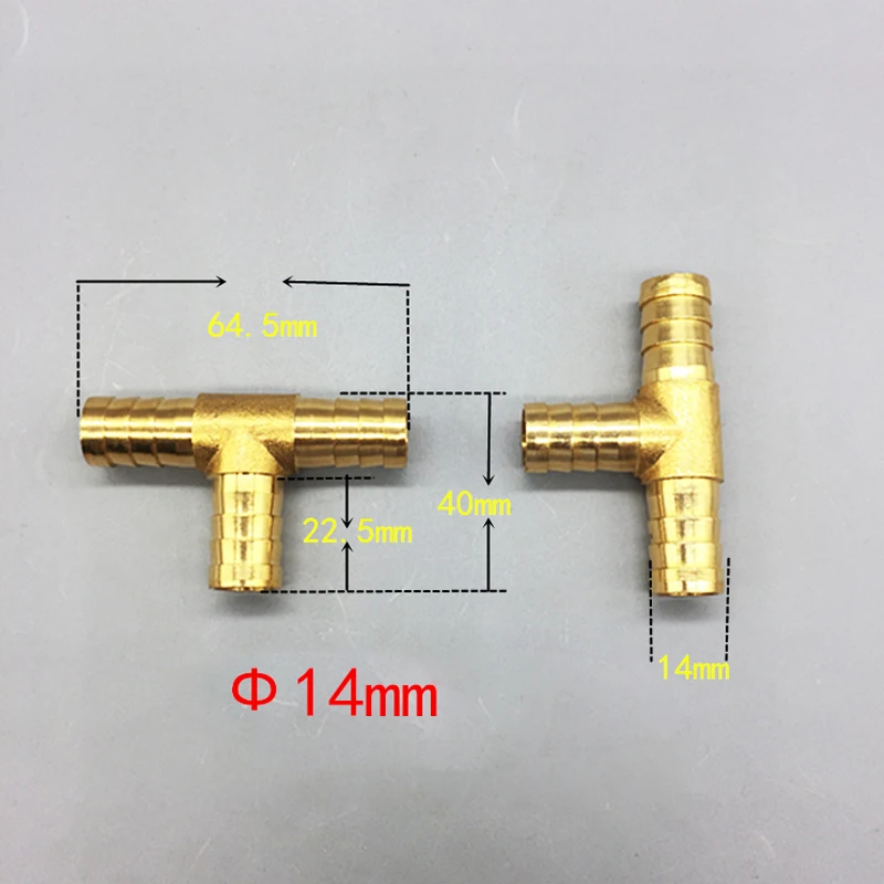 T way T-Shape Brass Barb Pipe Hose Fitting 3 way connector For 4mm 5mm 6mm 8mm 10mm 19mm hose copper Pagoda Water Tube Fittings