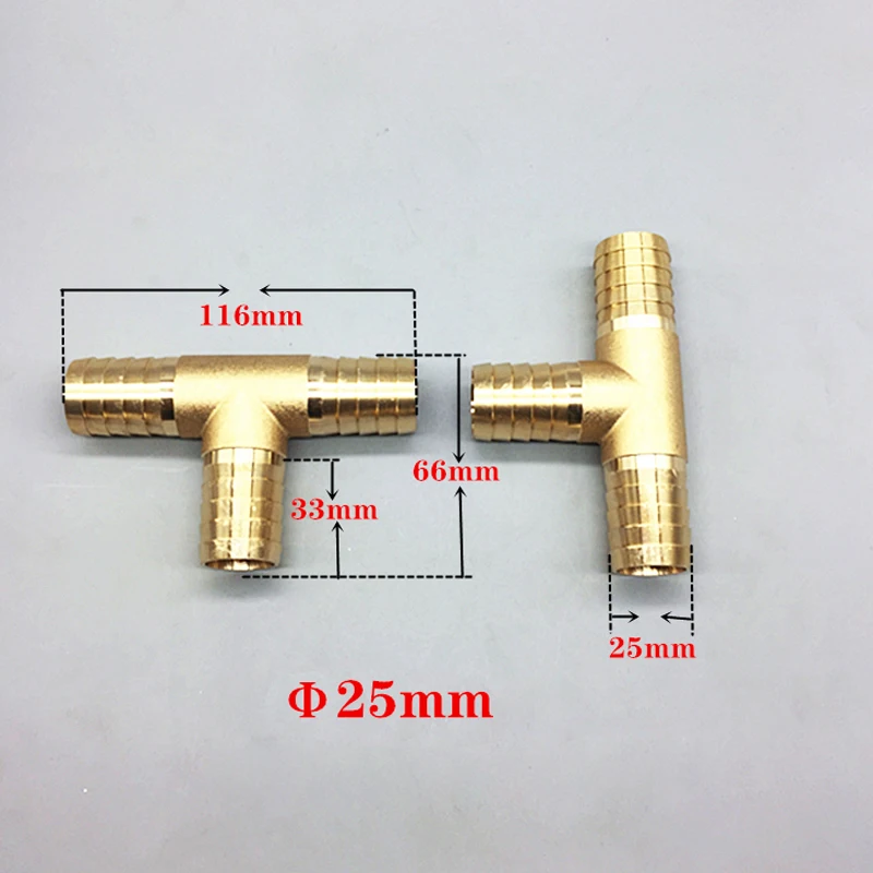 T way T-Shape Brass Barb Pipe Hose Fitting 3 way connector For 4mm 5mm 6mm 8mm 10mm 19mm hose copper Pagoda Water Tube Fittings