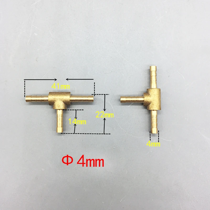 T way T-Shape Brass Barb Pipe Hose Fitting 3 way connector For 4mm 5mm 6mm 8mm 10mm 19mm hose copper Pagoda Water Tube Fittings