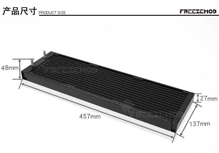FREEZEMOD Case Water Cooling 420 280 Radiator Pagoda Mouth 22 Thick 14pcs Flat Tube For PC Medical Printing Laser