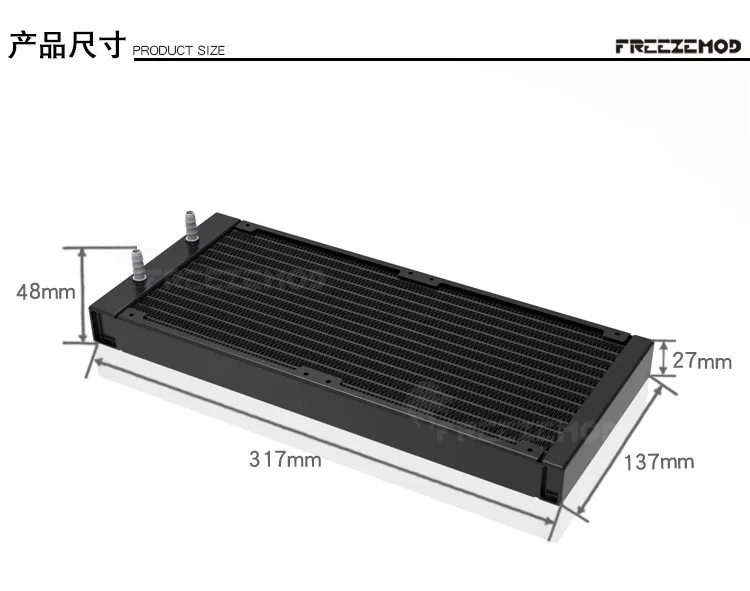 FREEZEMOD Case Water Cooling 420 280 Radiator Pagoda Mouth 22 Thick 14pcs Flat Tube For PC Medical Printing Laser