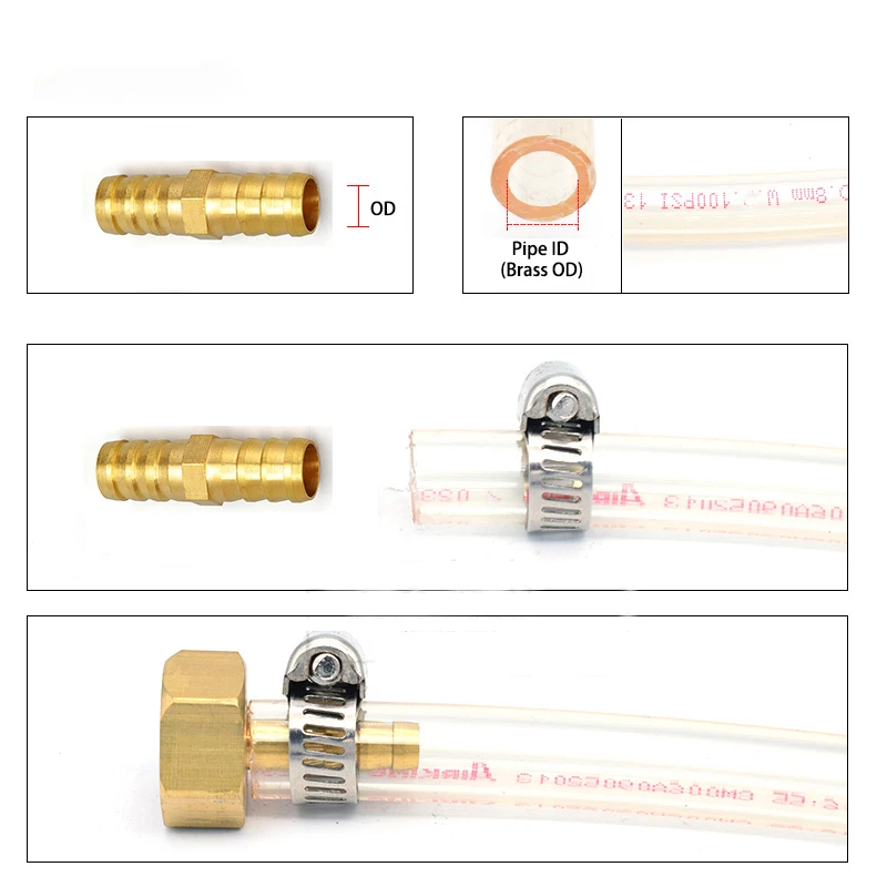 Fittings Connector Copper Pagoda Air Fuel Water Tube Brass Barb Pipe Fitting Barbed Joint Coupler Adapter For 6mm 8 10 12 Fittings Connector Copper Pagoda Air Fuel Water Tube Brass Barb Pipe Fitting Barbed Joint Coupler Adapter For 6mm 8 10 12