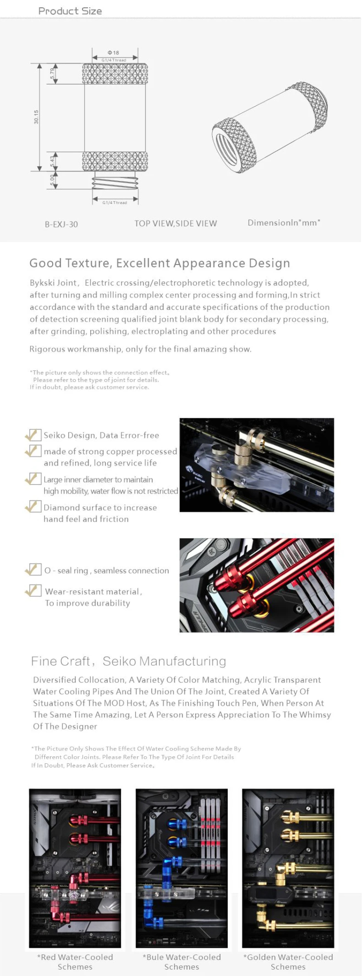 Bykski Extension Fitting Female to Male Compression Extender Adapter Connector B-EXJ-7.5/10/15/20/25/30/35/40/50mm Water Cooler Bykski Extension Fitting Female to Male Compression Extender Adapter Connector B-EXJ-7.5/10/15/20/25/30/35/40/50mm Water Cooler