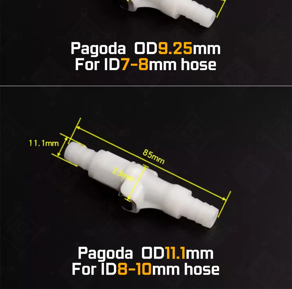 FREEZEMOD Bidirectional Quick Plug Water Stop Valve POM Material Double Pagoda Interface OD7.2mm/9.25mm/11.1mm PC Cooling MOD