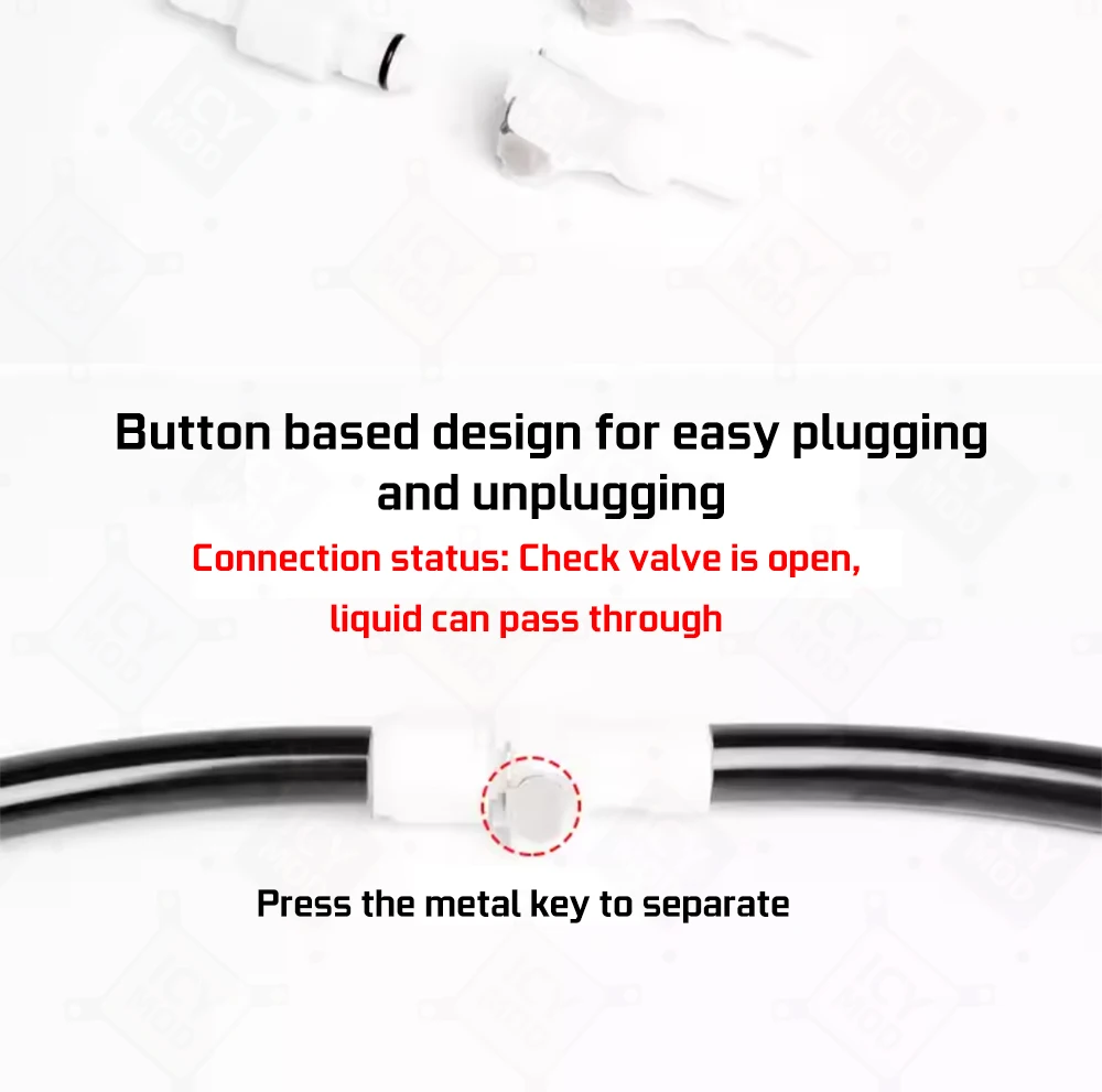 FREEZEMOD Bidirectional Quick Plug Water Stop Valve POM Material Double Pagoda Interface OD7.2mm/9.25mm/11.1mm PC Cooling MOD