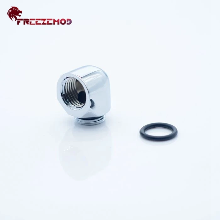 Freezemod copper double internal G1/4'' thread 90 degree Fitting Adapter water cooling Adaptors. NYWT-B90
