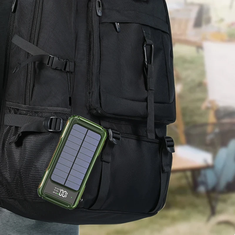 500000mAh Large Capacity Solar Power Bank 4 in 1 Built in Cable Fastcharge Mobile Power Battery LED Light iPhone Samsung Xiaomi