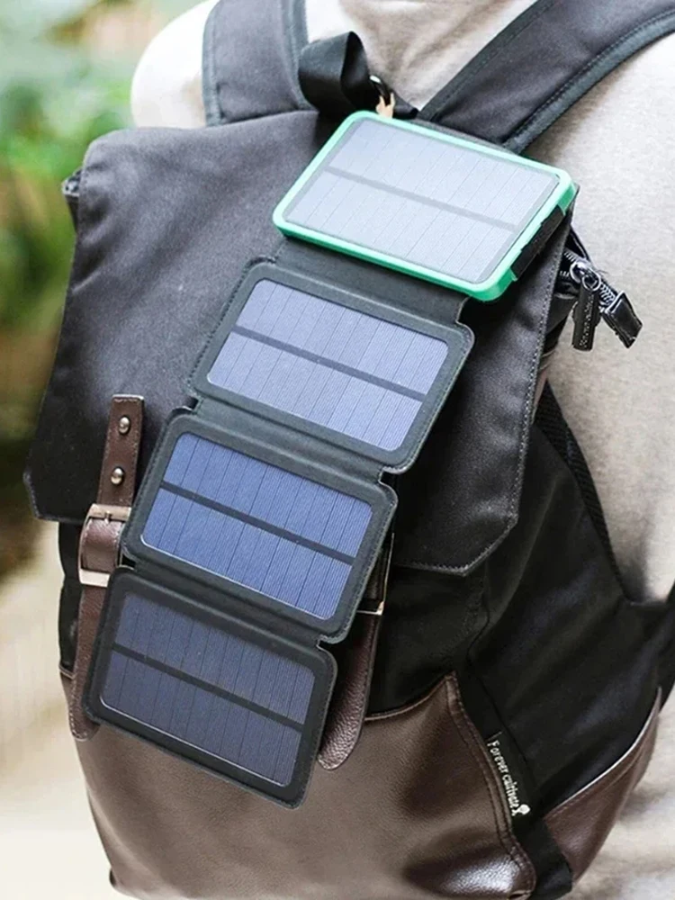100000mah Solar Powerbank Outdoor Camping Portable Folding Waterproof Solar Energy 5v 2a Usb Output Device Sun Power For Iphone