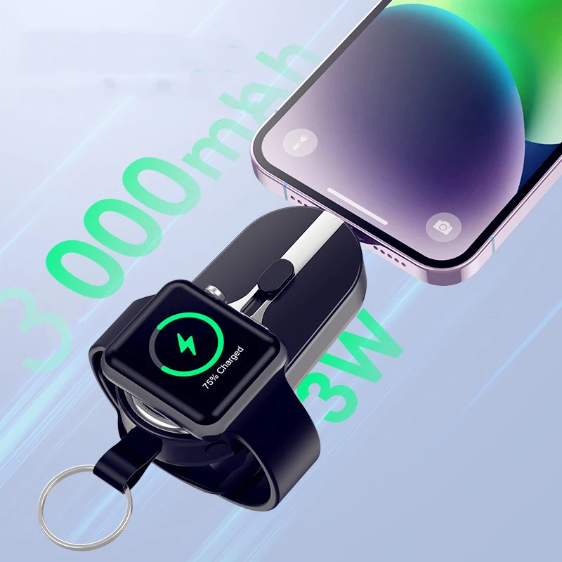 Mini Solar Power Bank 3000mAh Wireless Charger for Apple Watch iPhone Huawei Xiaomi Samsung External Battery Charger Powerbank