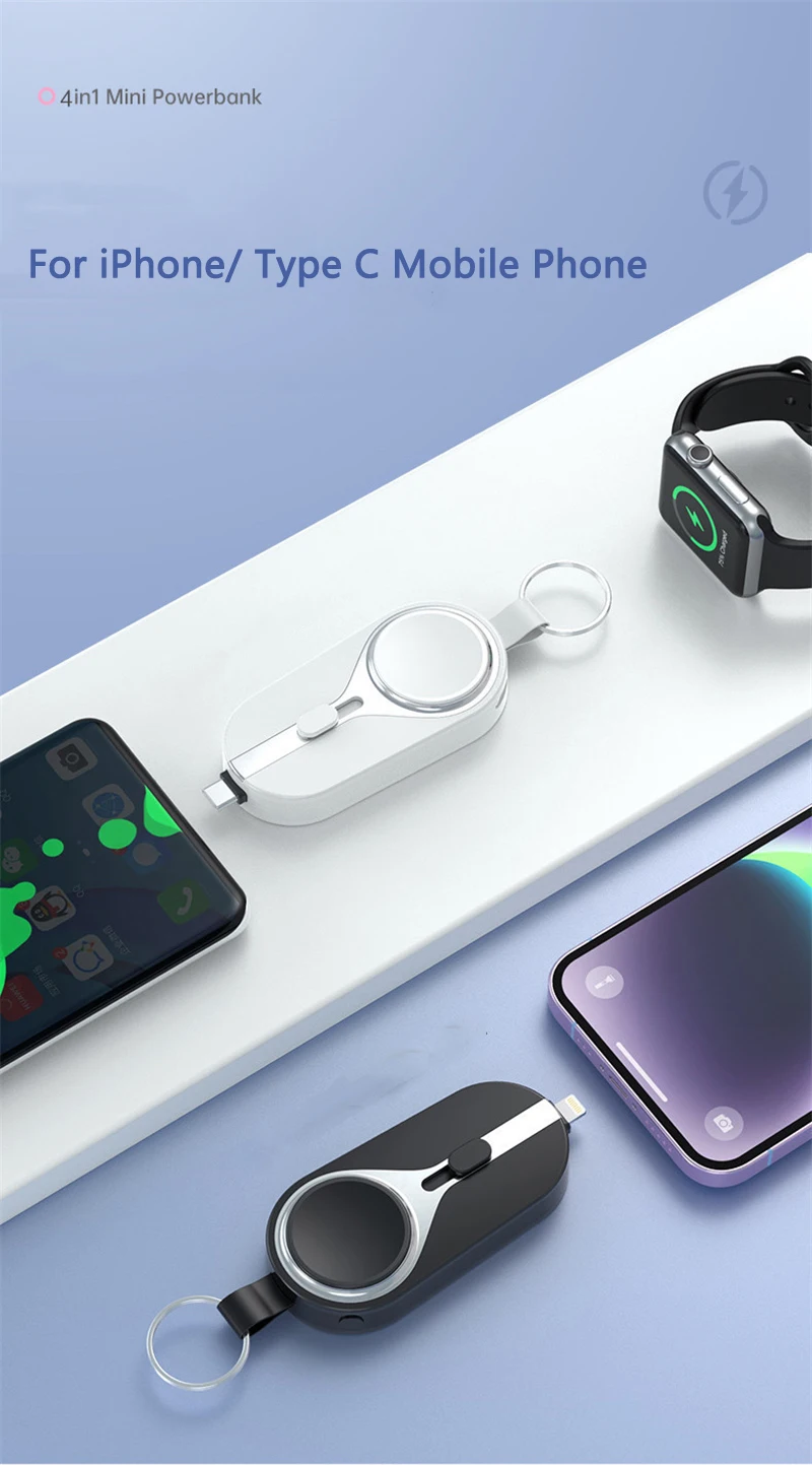 Mini Solar Power Bank 3000mAh Wireless Charger for Apple Watch iPhone Huawei Xiaomi Samsung External Battery Charger Powerbank