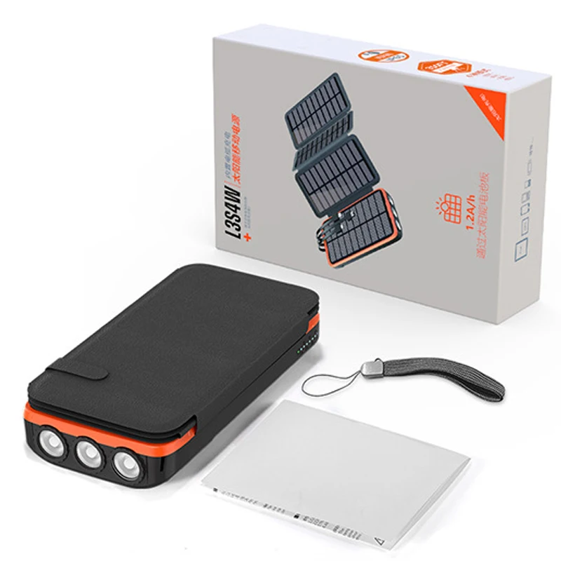 Waterproof Solar Power Bank 43800mAh Fast Wireless Charger for iPhone 15 14 Samsung Huawei Xiaomi PD 20W Fast Charging Powerbank