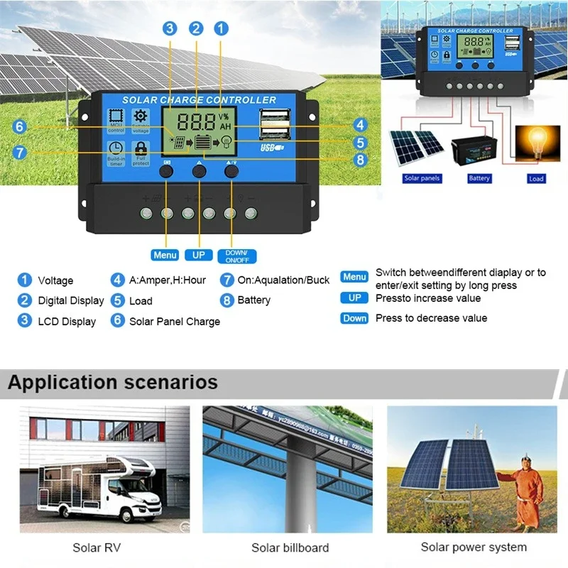 300W/600W Solar Panel Kit Complete 12V Polycrystalline USB Power Portable Outdoor Rechargeable Solar Cell Solar Generator