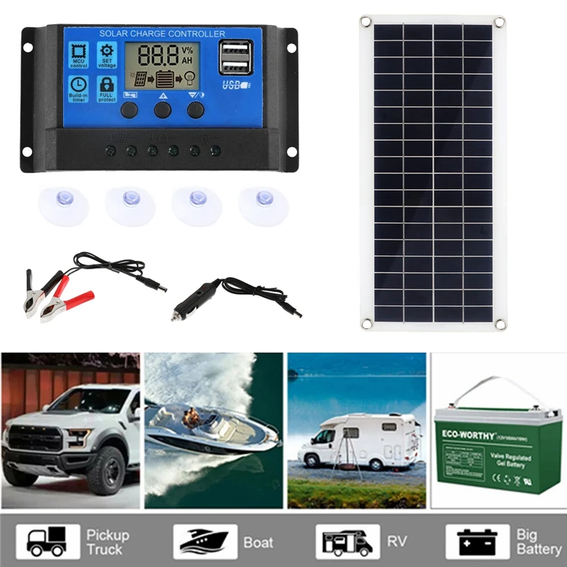 1000W Solar Panel 12V Solar Cell With 60A 100A Controller Solar Charge for Phone RV Car MP3 PAD Charger Outdoor Battery Supply 1000W Solar Panel 12V Solar Cell With 60A 100A Controller Solar Charge for Phone RV Car MP3 PAD Charger Outdoor Battery Supply