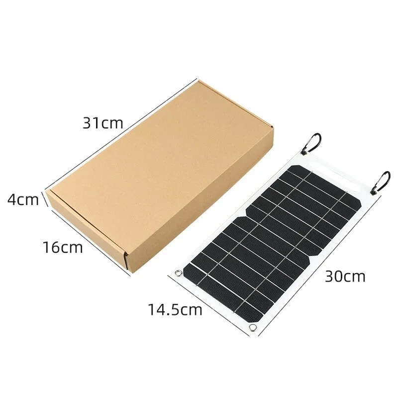 Solar Panel 30W USB Type-C Waterproof Outdoor Hiking Camping Portable Battery Mobile Phone Charging Bank Charging Panel 6.8V Solar Panel 30W USB Type-C Waterproof Outdoor Hiking Camping Portable Battery Mobile Phone Charging Bank Charging Panel 6.8V