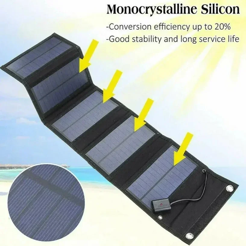 70/40W Foldable Solar Panel 5V USB Portable Battery Charger for Cell Phone Outdoor Waterproof Power Bank for Camping Accessories 70/40W Foldable Solar Panel 5V USB Portable Battery Charger for Cell Phone Outdoor Waterproof Power Bank for Camping Accessories