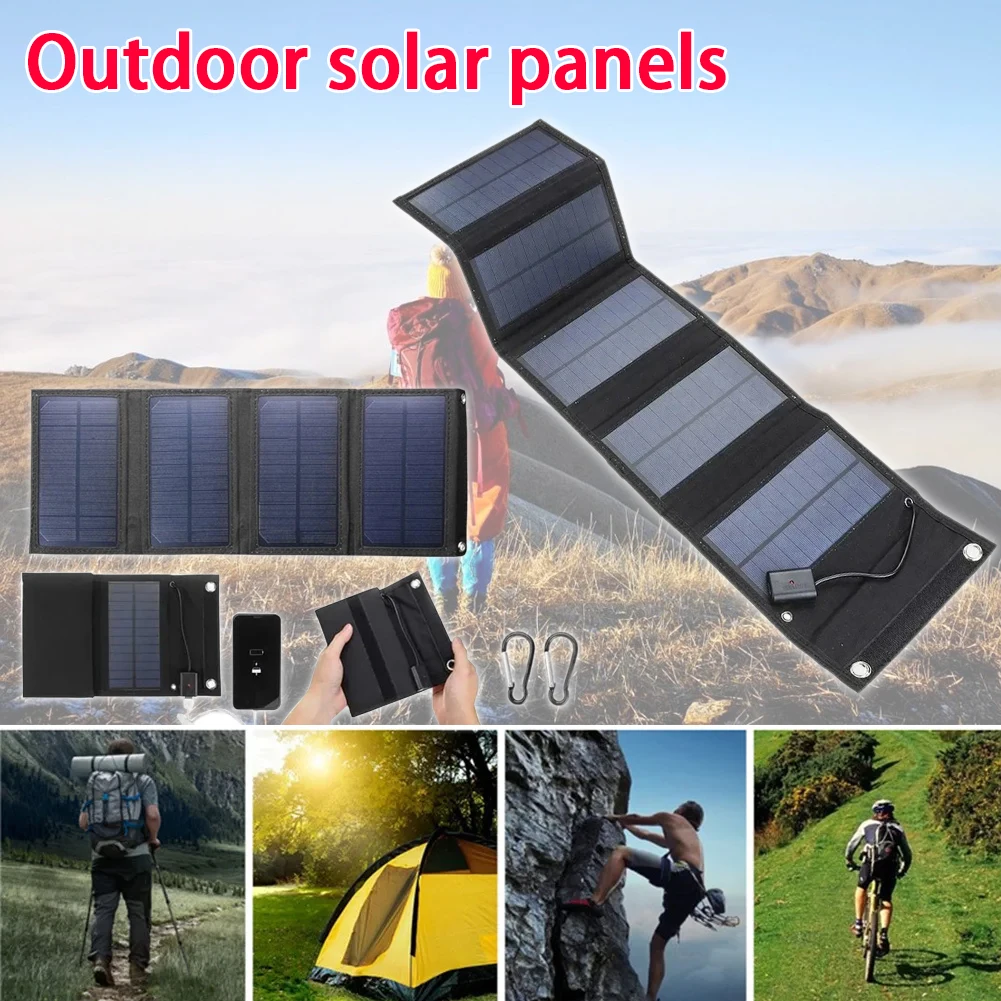 70/40W Foldable Solar Panel 5V USB Portable Battery Charger for Cell Phone Outdoor Waterproof Power Bank for Camping Accessories 70/40W Foldable Solar Panel 5V USB Portable Battery Charger for Cell Phone Outdoor Waterproof Power Bank for Camping Accessories