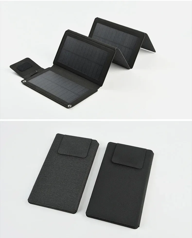 Foldable Solar Panel 5V USB Portable Battery Charger for Cell Phone Outdoor Waterproof Power Bank for Camping Accessories