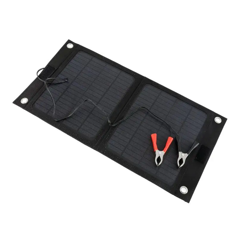 Outdoor Portable 12V 50W Folding Solar Panel Charger Foldable Solar Cell Power Bank for Mobile Phone Hiking Battery USB Port