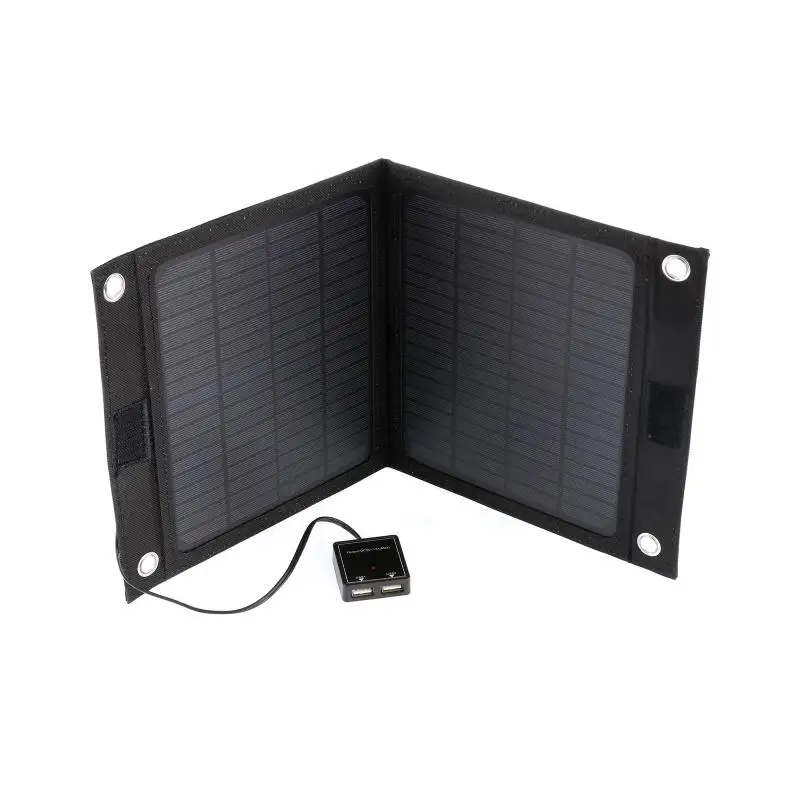 Outdoor Portable 12V 50W Folding Solar Panel Charger Foldable Solar Cell Power Bank for Mobile Phone Hiking Battery USB Port