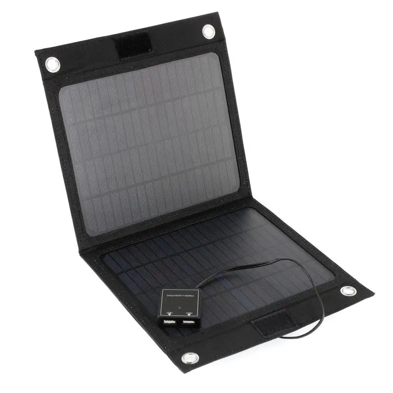 Outdoor Portable 12V 50W Folding Solar Panel Charger Foldable Solar Cell Power Bank for Mobile Phone Hiking Battery USB Port