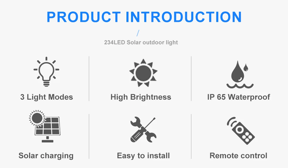 Solar Lights 234LED Solar Security Lights Outdoor Garden Motion Sensor 3 Modes Waterproof Split Solar Flood Wall Lights Garage
