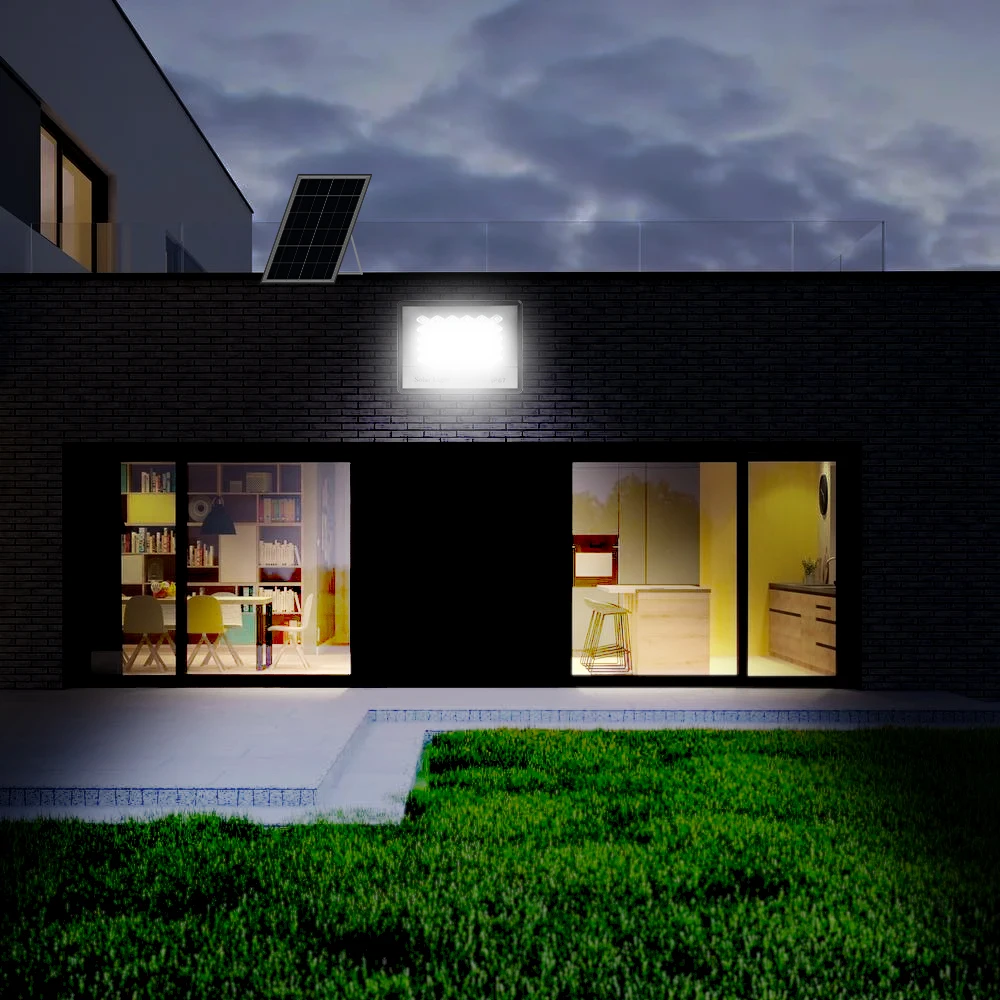 Solar Floodlight Outdoor Waterproof Spotlights Solar Wall Lights Sunlight With Remote Control For Street Garden