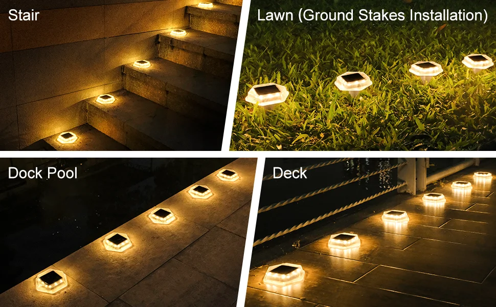 1PC 12LEDS Solar Ground Light Solar Light IP65 Waterproof Solar Garden Lamp Outdoor Courtyards Driveway Marker Light 3000K/6000K