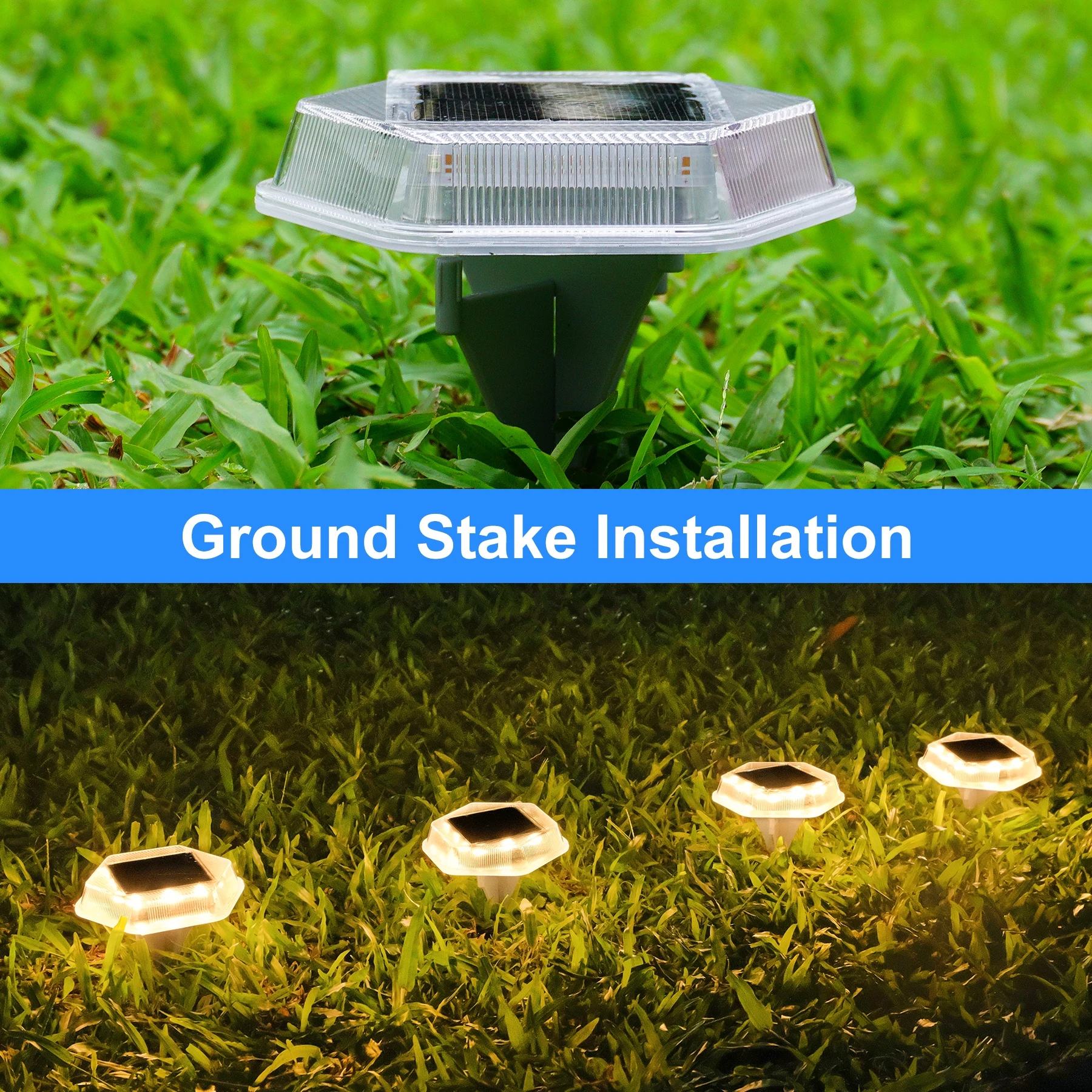 1PC 12LEDS Solar Ground Light Solar Light IP65 Waterproof Solar Garden Lamp Outdoor Courtyards Driveway Marker Light 3000K/6000K