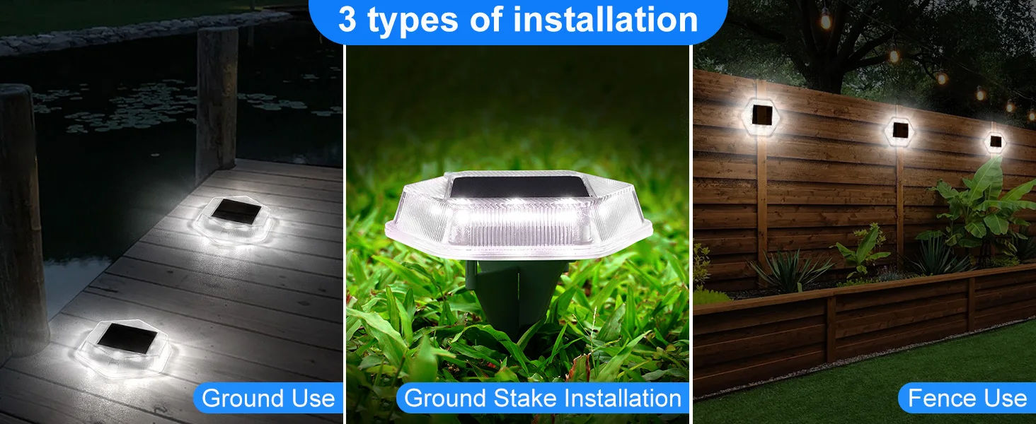 1PC 12LEDS Solar Ground Light Solar Light IP65 Waterproof Solar Garden Lamp Outdoor Courtyards Driveway Marker Light 3000K/6000K