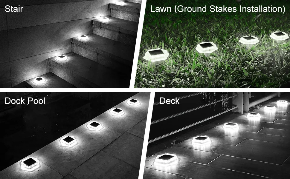 1PC 12LEDS Solar Ground Light Solar Light IP65 Waterproof Solar Garden Lamp Outdoor Courtyards Driveway Marker Light 3000K/6000K